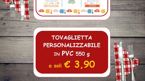 Tovaglietta personalizzabile in PVC | Consegna Gratuita